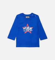 T-shirt à manches longues avec logo Diesel Kids
