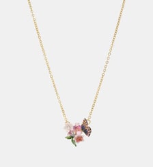 Collier papillon du japon et fleurs de cerisier Les Néréides