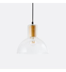 Suspension verre et bois Ø24,5 cm La Redoute Interieurs