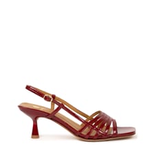 Sandales à Talon Ève Cuir Verni Froissé Bobbies