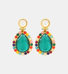 Boucles d'oreilles tiges percées Océane  doré à l'or fin - Oceane Satellite