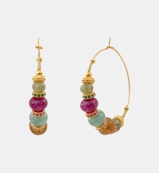 Boucles d'oreilles créoles   doré à l'or fin - Avola Satellite