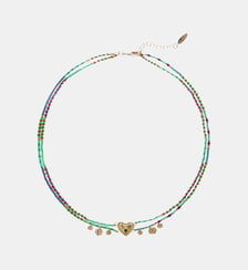 Collier multiliens perles et pampilles avec cabochon cœur MYLOVE Hipanema