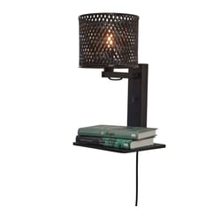 Applique avec étagère - Java - Noir/Bois naturel-Multicolore-Taille unique Good&Mojo