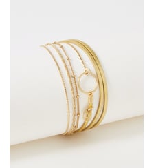 bracelet cuirs et chaines Clover Metallic Gold Flowers for Zoe