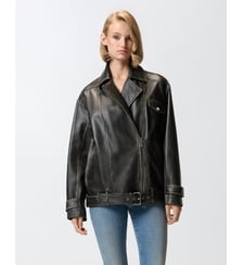 Veste de motard en cuir Pinko