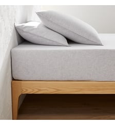 Drap-housse, en flanelle de coton chambray, bonnet 30 cm La Redoute Interieurs