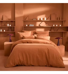 Housse de couette pur lin lavé 165 g/m² uni beige marron Le lin lave taupe Garnier Thiebaut