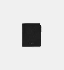 Petit portefeuille vertical zippé Lucien en cuir grainé Le Tanneur