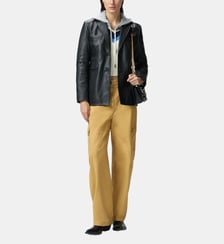 Blazer à simple boutonnage en cuir nappa Pinko