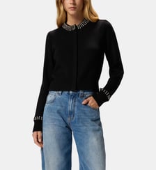 Cardigan col rond avec strass Pinko