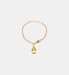 Bague chaînette pampille Mia - Or 750‰ Saphir jaune YAY Paris