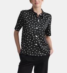 chemise en viscose à pois noir Agnès b.
