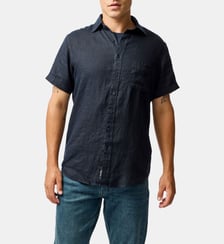 Chemise slim en lin manches courtes Palm Beach Rodd & Gunn