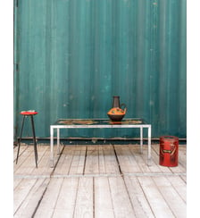 Table basse chromée et en céramique Donna N°1077- Produit chiné Debongout