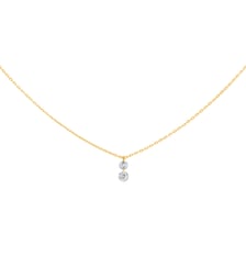 Collier 360° DUO - 2 diamants, poids total 0,20ct approx. - Or jaune 750‰ La Brune & La Blonde