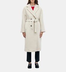 Manteau long croisé en laine et alpaga -ALAN Gerard Darel