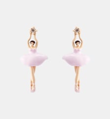 Boucles d'oreilles Ballerine rose et cristal Les Néréides