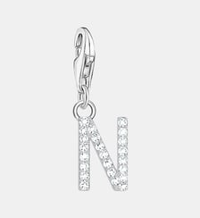 Thomas Sabo Pendentif Charm lettre N avec pierres blanches argent Argent sterling 925 Thomas Sabo