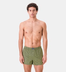 Caleçon à motif puzzle bleu acier en jersey de coton Le Slip Francais
