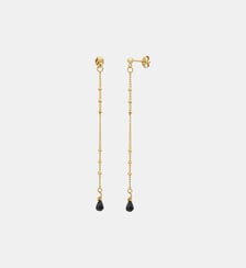 Boucles d'oreilles longues danaé onyx Caroline Najman