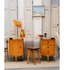 Bureau scandinave en bois clair Edouard N°559- Produit chiné Debongout