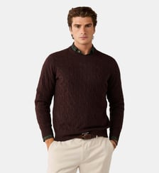 Pull En Laine D'agneau À Maille Torsadée À Col Rond Hackett London