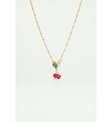 Collier pendentif cerises et feuilles Les Néréides