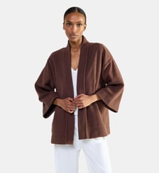 Poncho col kimono en polaire, Silence Laurence Tavernier