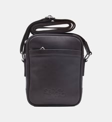 Petit sac à bandoulière en cuir avec logo embossé Serge Blanco