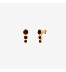 Boucles d'oreilles dorées rhodochrosite - andrea Caroline Najman