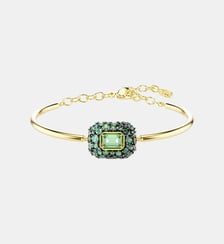 Bracelet-jonc Sublima, Vert, Doré à l’or 18 carats (750/1000) Swarovski