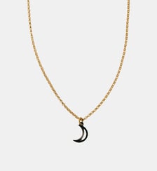 Collier lune bicolore en argent 925 plaqué or jaune 18 carats Aristocrazy