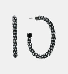 Boucles d’oreilles créoles en forme de tube avec cristaux Aristocrazy