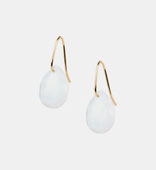 Boucles d'oreilles, agate blanche, or jaune Morganne Bello