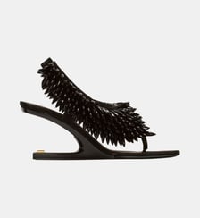 Sandales « No Wedge » en cuir suédé et perles Balmain