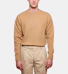 Pull Col Rond Camel en laine et cachemire Atelier Privé