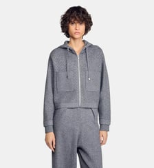 Cardigan à capuche à strass Sandro