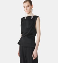 Haut Boutonné Sans Manches En Satin Lanvin