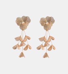 Longues boucles d'oreilles fleurs en filigrane dorées Balaboosté