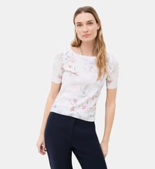 Pull mfiorella - Motif floral - Polyester Caroll