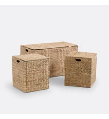 Lot de 3 malles jacinthe d'eau L86 cm La Redoute Interieurs