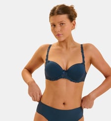 Soutien-gorge décolleté carré en spacer 3D - Bleu pétrole Simone Pérèle