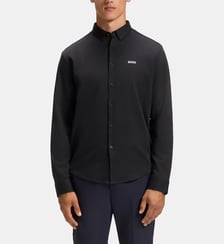 Chemise droite en jersey de coton BOSS