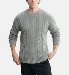 Pull col rond à torsades Bompard