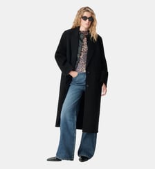 Manteau long droit lainage Ikks