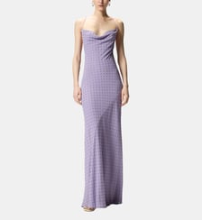 Robe lingerie longue à strass Pinko