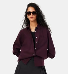 Chemise oversize popeline de coton Lacoste