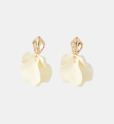 Boucles d'oreilles pendantes pétales ivoires Balaboosté