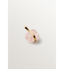 Charme en argent 925 plaqué or jaune 18K avec quartz rose Aristocrazy